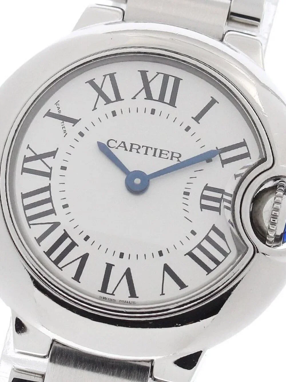 CARTIER Baron blue SM W69010Z4 Silver Dial Quartz Ladies Watch_971078